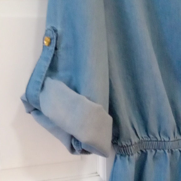 MPH Collection Denim Shirt Dress Blue Size L - Picture 7 of 9